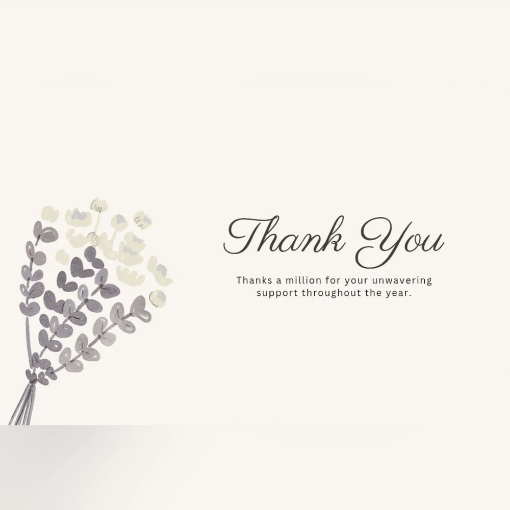 50 Count 4x6 Floral Adjacent Thank You Notes Labels